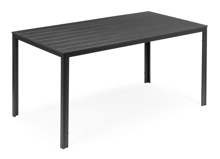 Stół ogrodowy 6-osobowy 156x78 cm polywood meble na taras szary