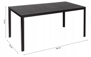 Stół ogrodowy 6-osobowy 156x78 cm polywood meble na taras czarny MultiGarden