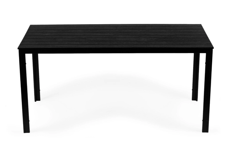 Stół ogrodowy 6-osobowy 156x78 cm polywood meble na taras czarny MultiGarden