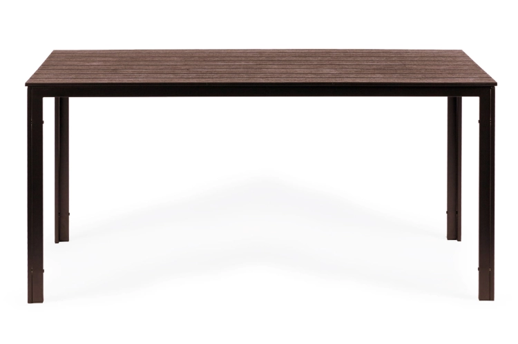 Stół ogrodowy 6-osobowy 156x78 cm polywood meble na taras brązowy MultiGarden