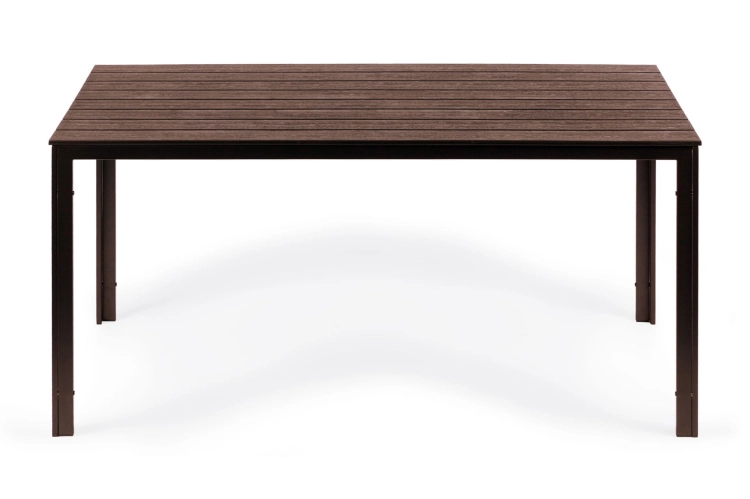 Stół ogrodowy 6-osobowy 156x78 cm polywood meble na taras brązowy MultiGarden