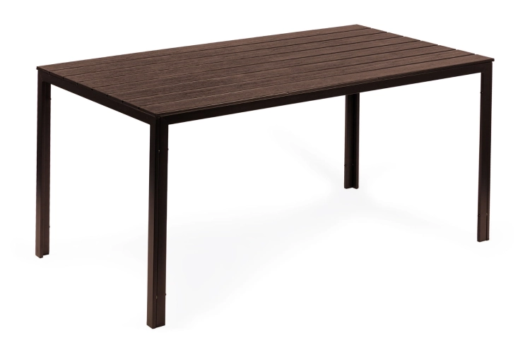 Stół ogrodowy 6-osobowy 156x78 cm polywood meble na taras brązowy MultiGarden