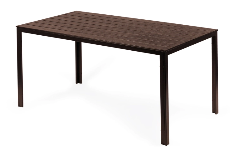 Stół ogrodowy 6-osobowy 156x78 cm polywood meble na taras brązowy MultiGarden