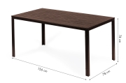 Stół ogrodowy 6-osobowy 156x78 cm polywood meble na taras brązowy MultiGarden