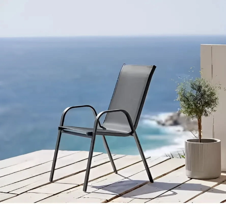 Zestaw komplet 4 krzeseł ogrodowych na taras balkon szare MultiGarden