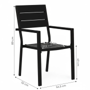 Zestaw 2 krzeseł ogrodowych na taras balkon stal HDPE czarne MultiGarden