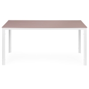 Stół ogrodowy 6-osobowy 156x78 cm polywood meble na taras beżowe białe MultiGarden