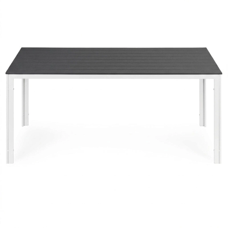 Stół ogrodowy 6-osobowy 156x78 cm polywood meble na taras szare białe MultiGarden
