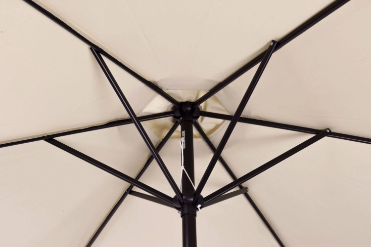 Duży parasol ogrodowy skośny łamany z korbą 6 żeber beżowy 270 cm MultiGarden