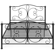 Łóżko metalowe 160x200 cm ze stelażem czarna rama kryształy ModernHome