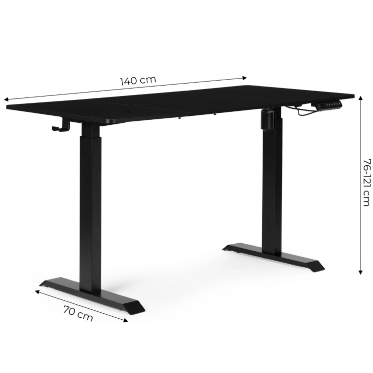 Biurko elektryczne regulowane 140x70 cm regulacja wysokości 76-121 cm ModernHome