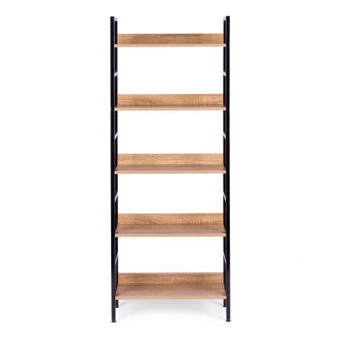 Regał loftowy wysoki 5 półek metal MDF ModernHome