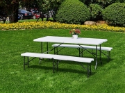 Zestaw cateringowy stół bankietowy 180 cm 2 ławki biały MultiGarden