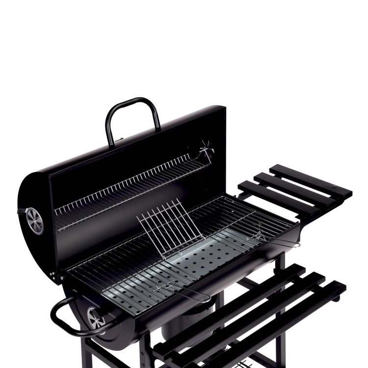 Grill węglowy ogrodowy z pokrywą termometr popielnik składane półki MultiGarden