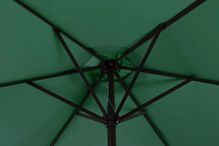 Duży parasol ogrodowy skośny łamany z korbą 6 żeber zielony 270 cm MultiGarden