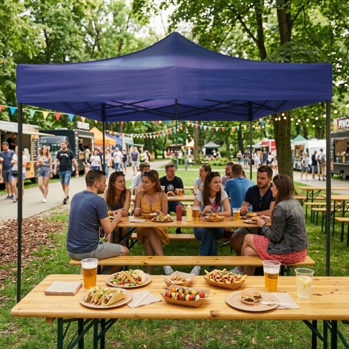 Pawilon ogrodowy eventowy automatyczny samorozkładalny namiot 3x3 m niebieski MultiGarden
