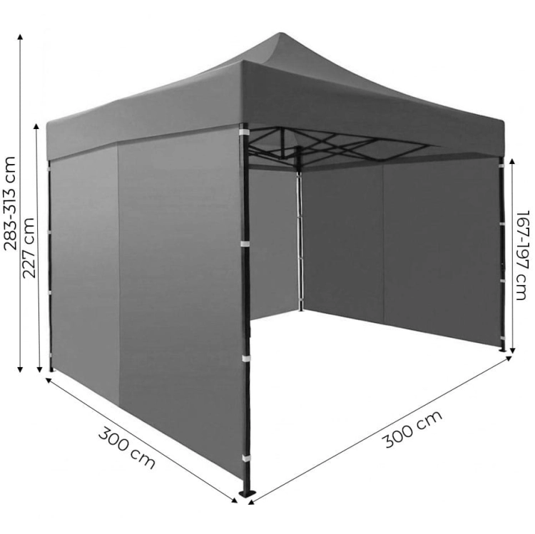 Pawilon ogrodowy eventowy automatyczny samorozkładalny namiot 3x3 m szary MultiGarden
