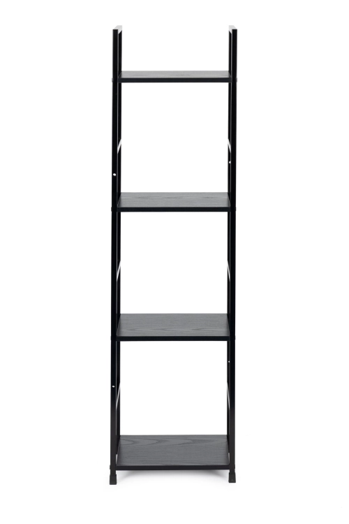 Regał drewniany nowoczesny metalowa rama LOFT 4 półki czarny ModernHome