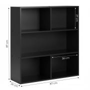 Nowoczesny regał stojący do salonu i sypialni 3 poziomy czarny ModernHome